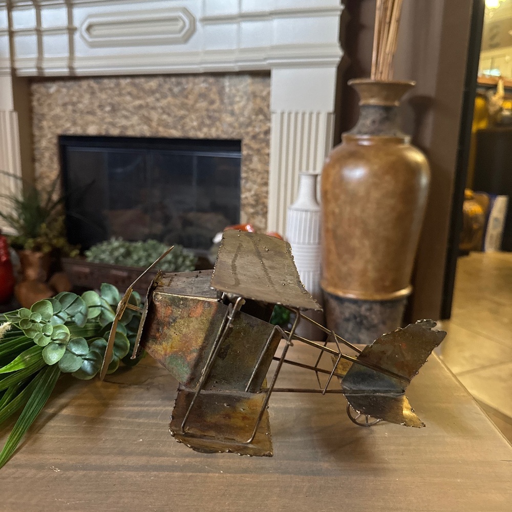 Berkeley design 626803 LC306 Hand Made Copper Airplane w/wind up Music Box